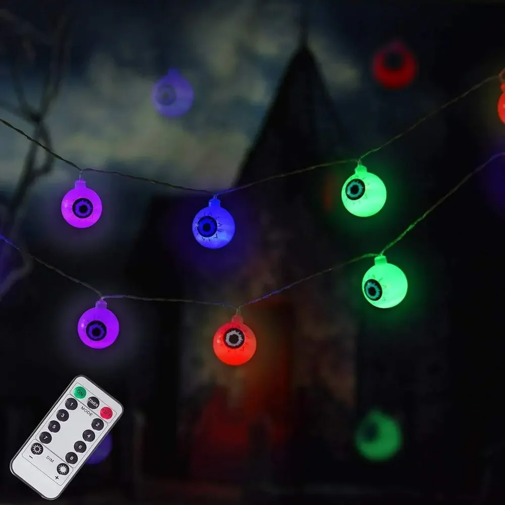 Halloween Eyeball String Lights 16.4ft Eyeball Decorative String Lights 30 LED